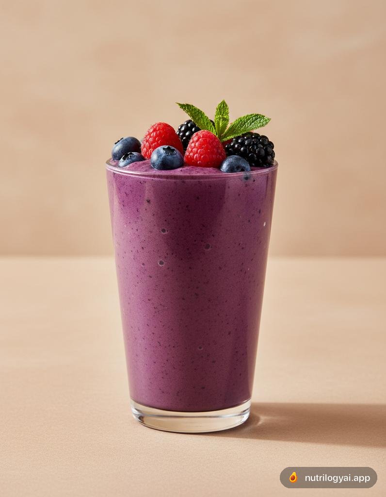 Smoothie z mieszanych jagód
