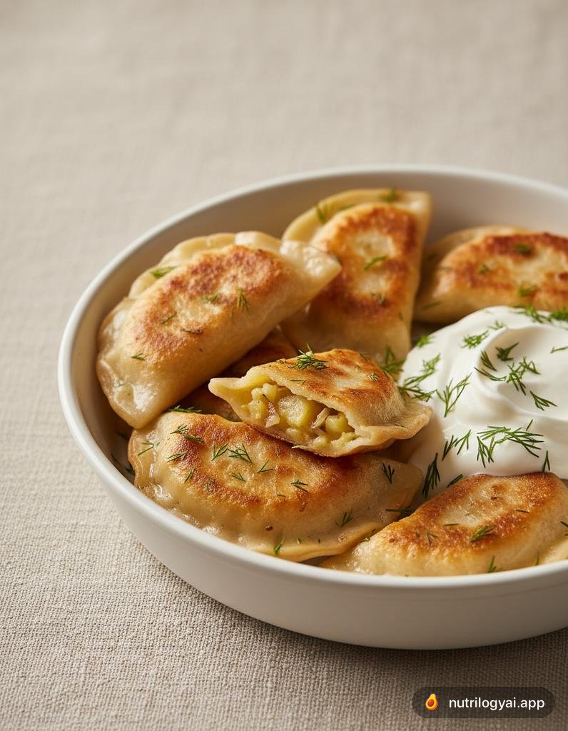 Pierogi Vegano de Batata e Cebola Caramelizada