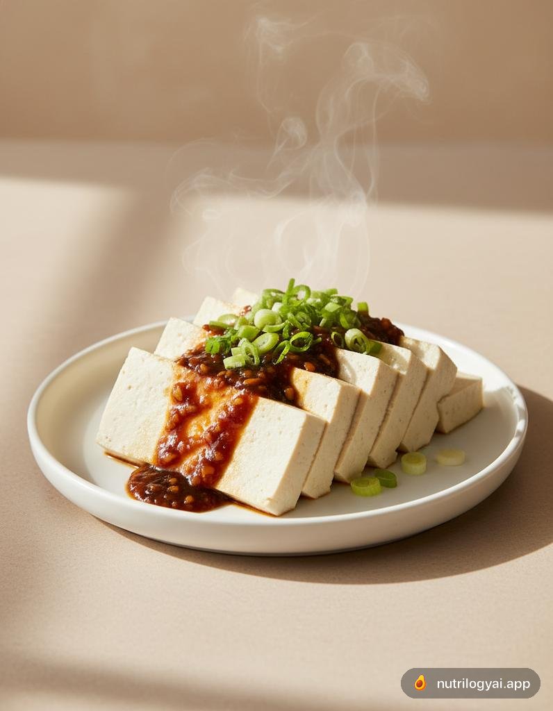 Tofu al vapor con ajo y soja