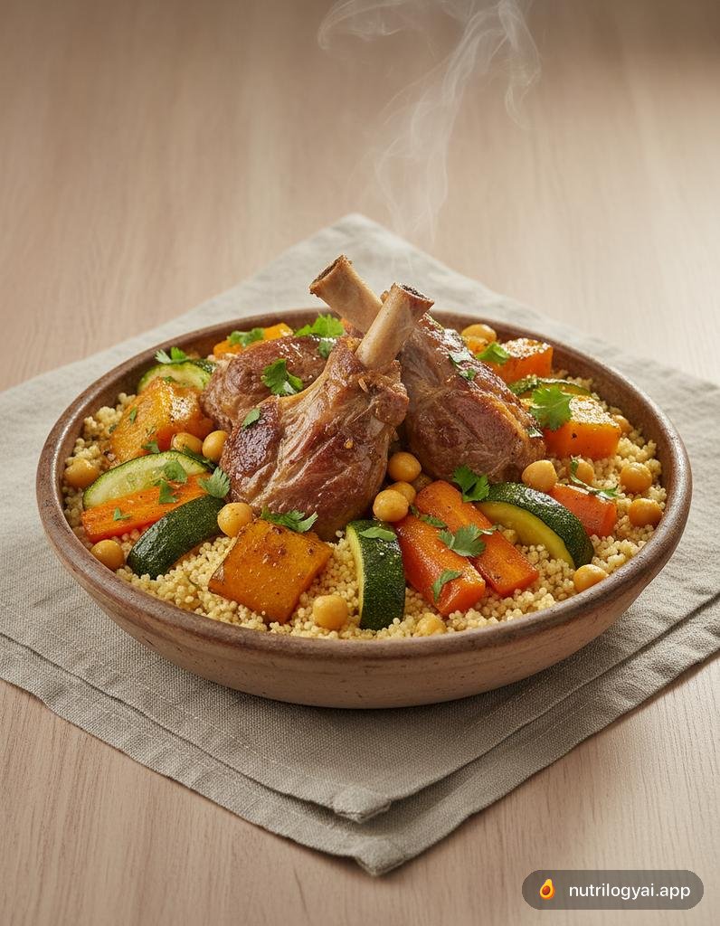 Marokkanischer Couscous mit Lamm und sieben Gemüsesorten