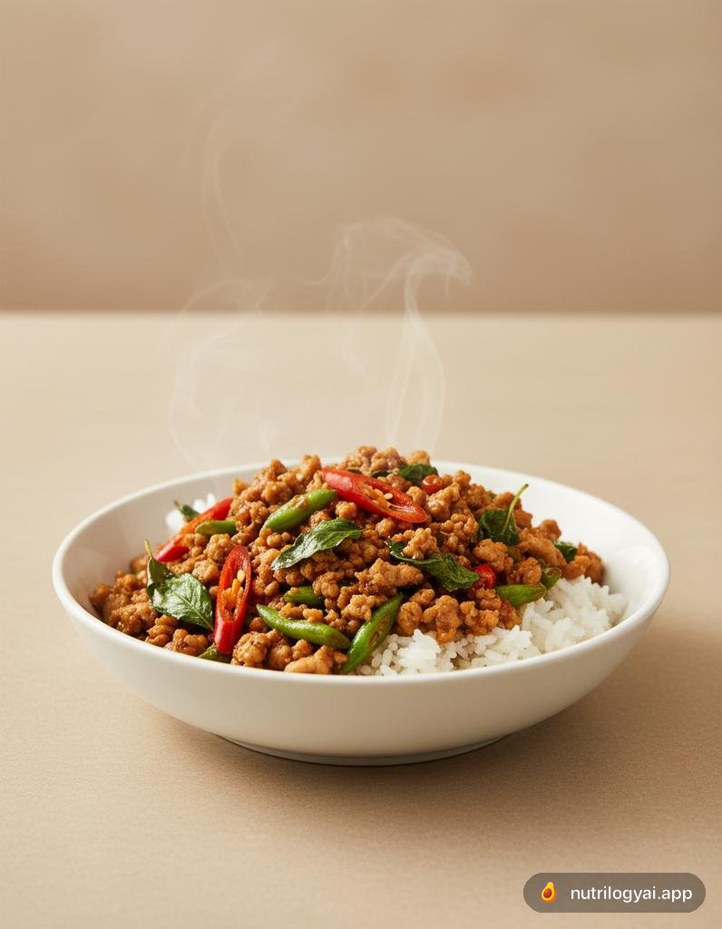 Pollo tailandese al basilico (Pad Krapao Gai)