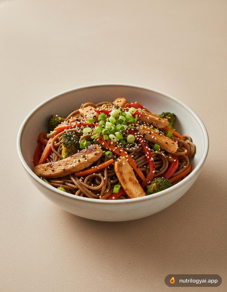 Soba con pollo
