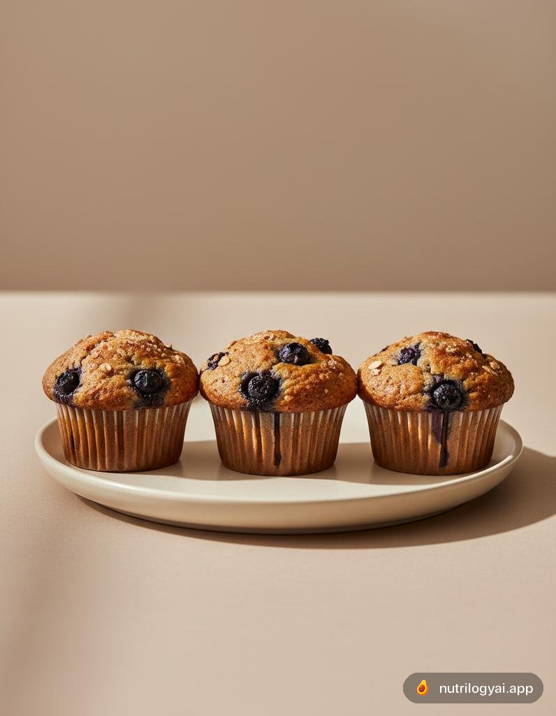 Muffin ai mirtilli e crusca