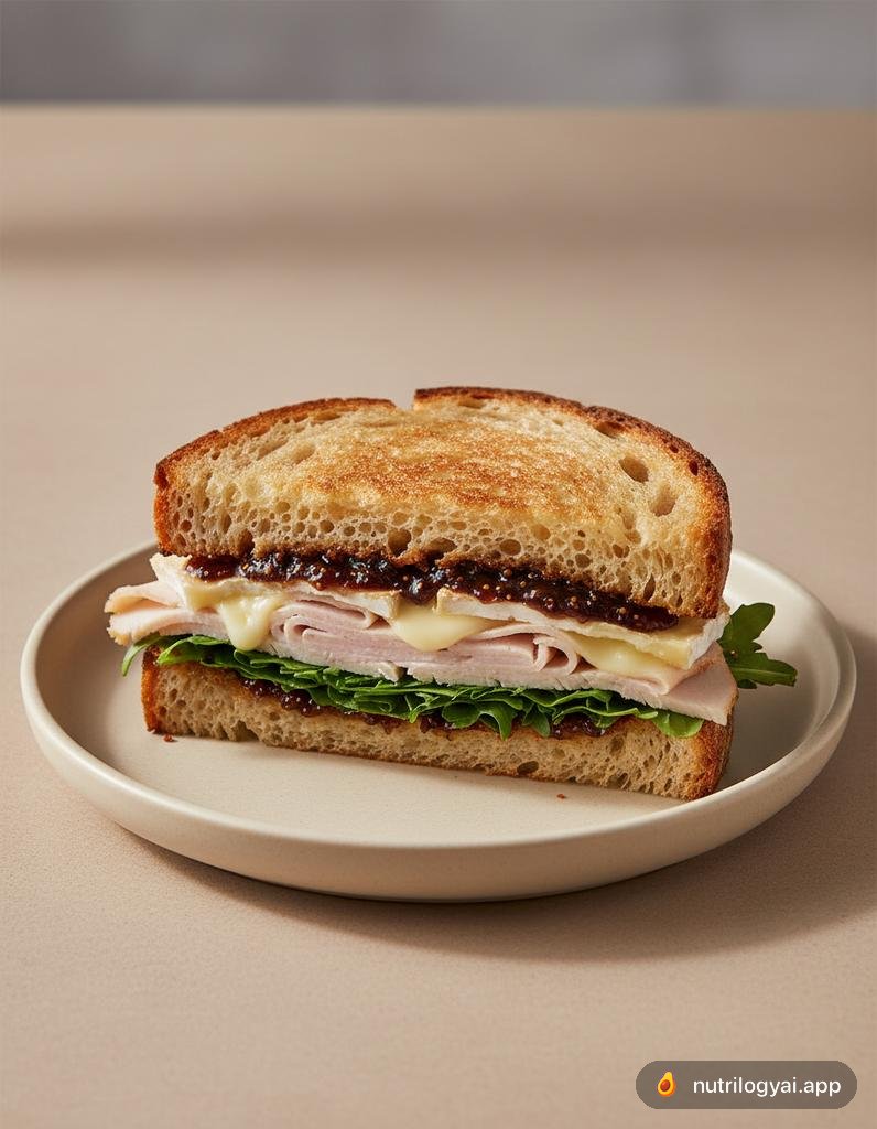 Sándwich de pavo, higo y brie