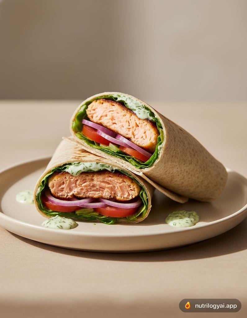 Wrap di burger di salmone