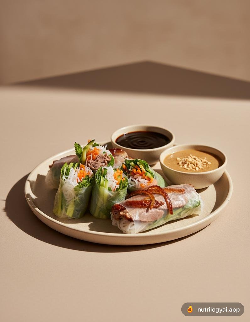 Rollitos de papel de arroz con pato