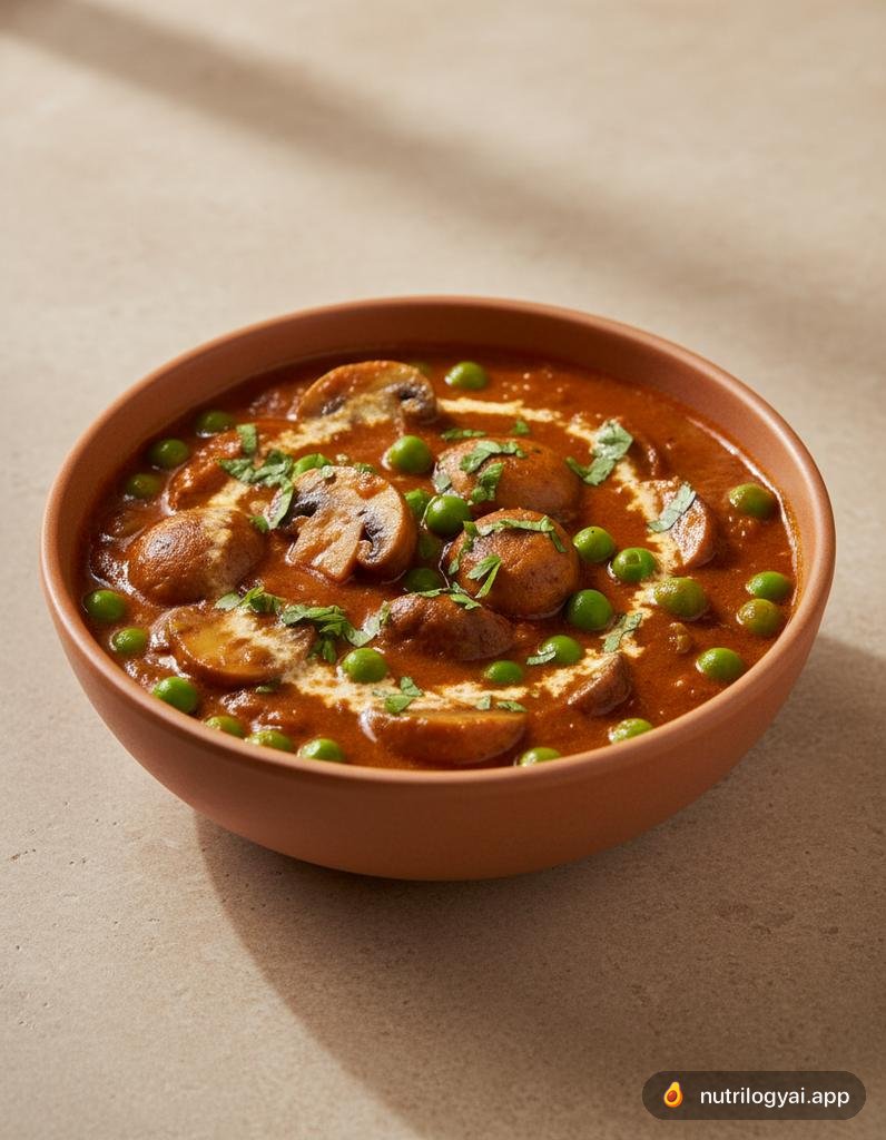 Curry di Funghi e Piselli (Matar Mushroom)