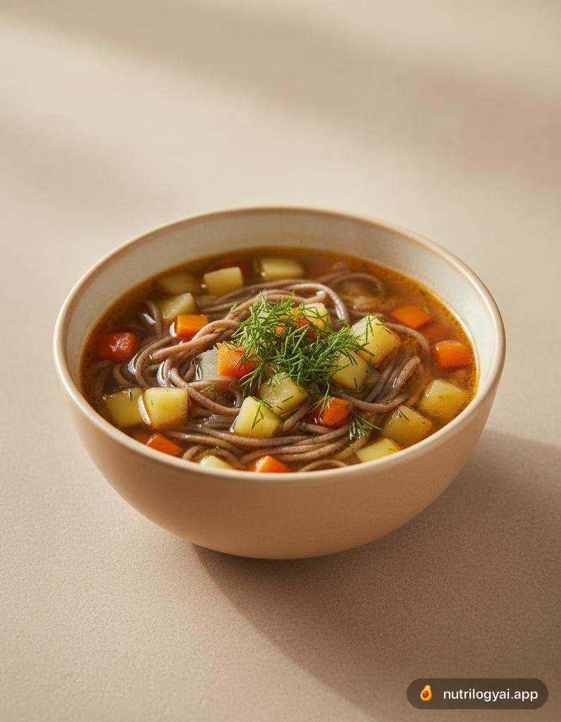 Zuppa di noodle di grano saraceno