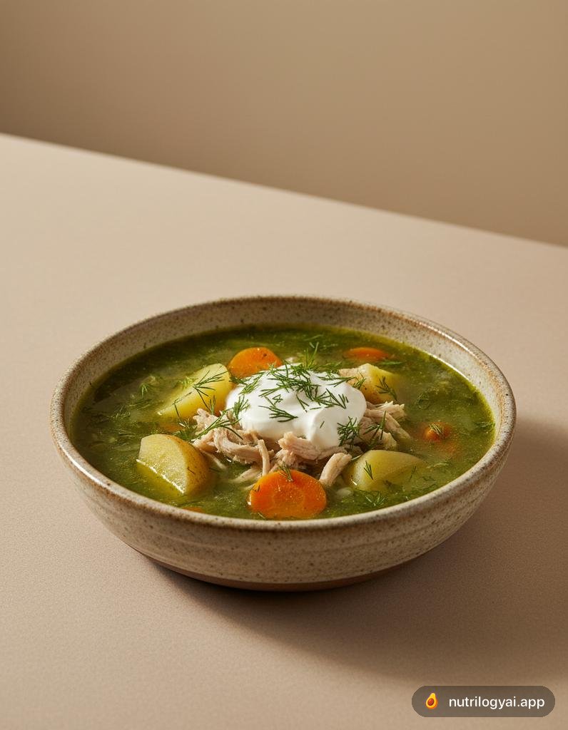 Grüner Borschtsch (Sauerampfersuppe)