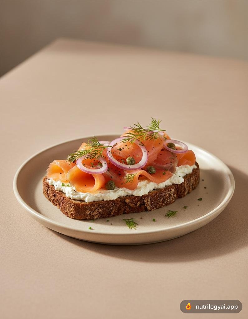 Smørrebrød z wędzonym łososiem