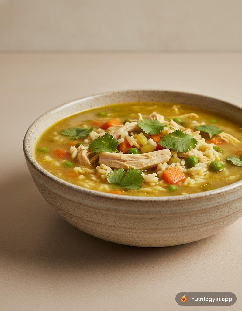 Mulligatawny-Suppe mit Huhn