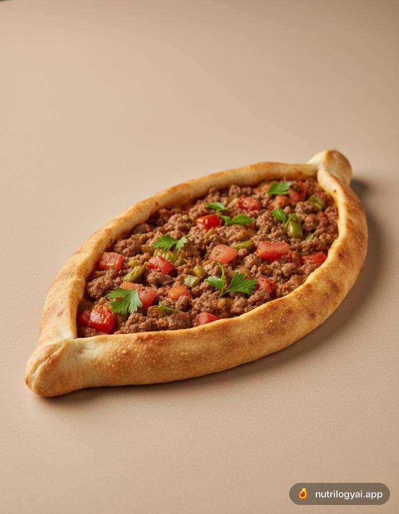 Pide (pan plano turco con carne molida)