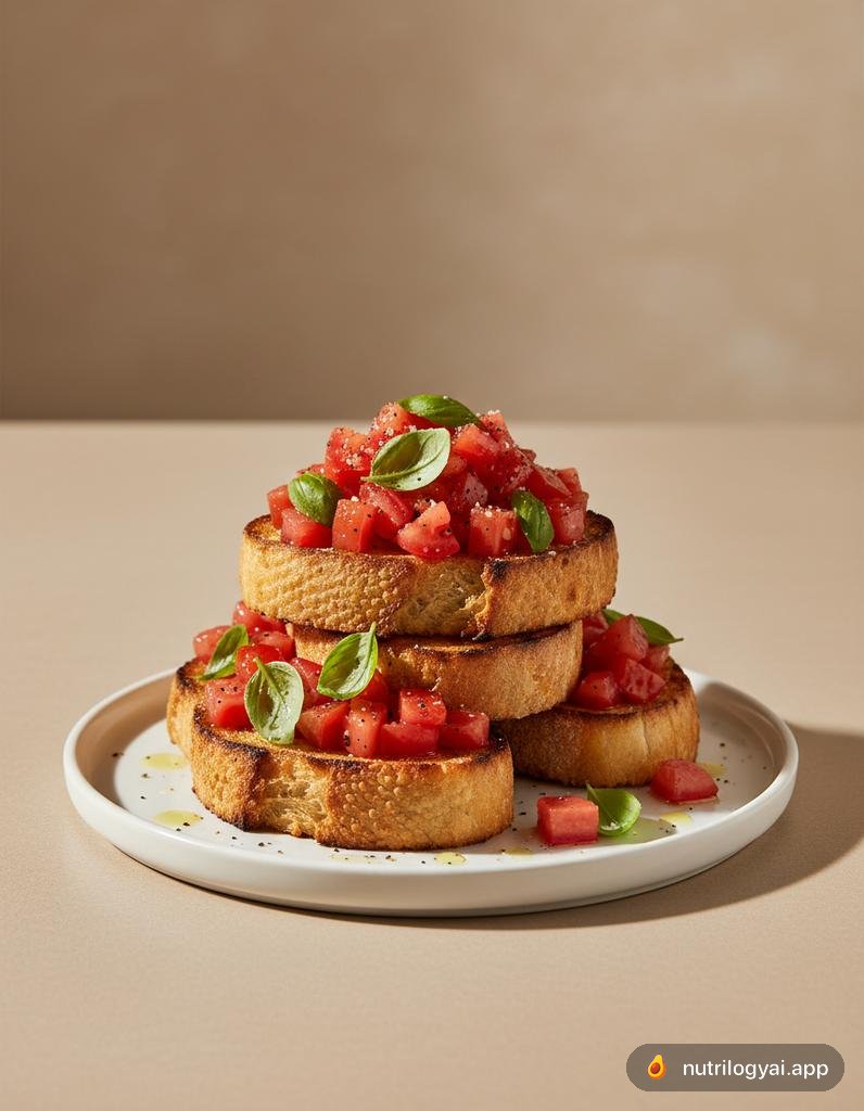 Bruschetta mit Tomaten und Basilikum