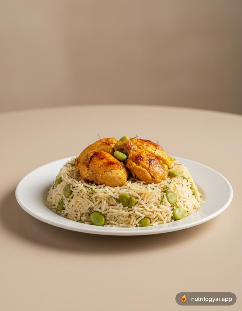 Baghali Polo with Chicken