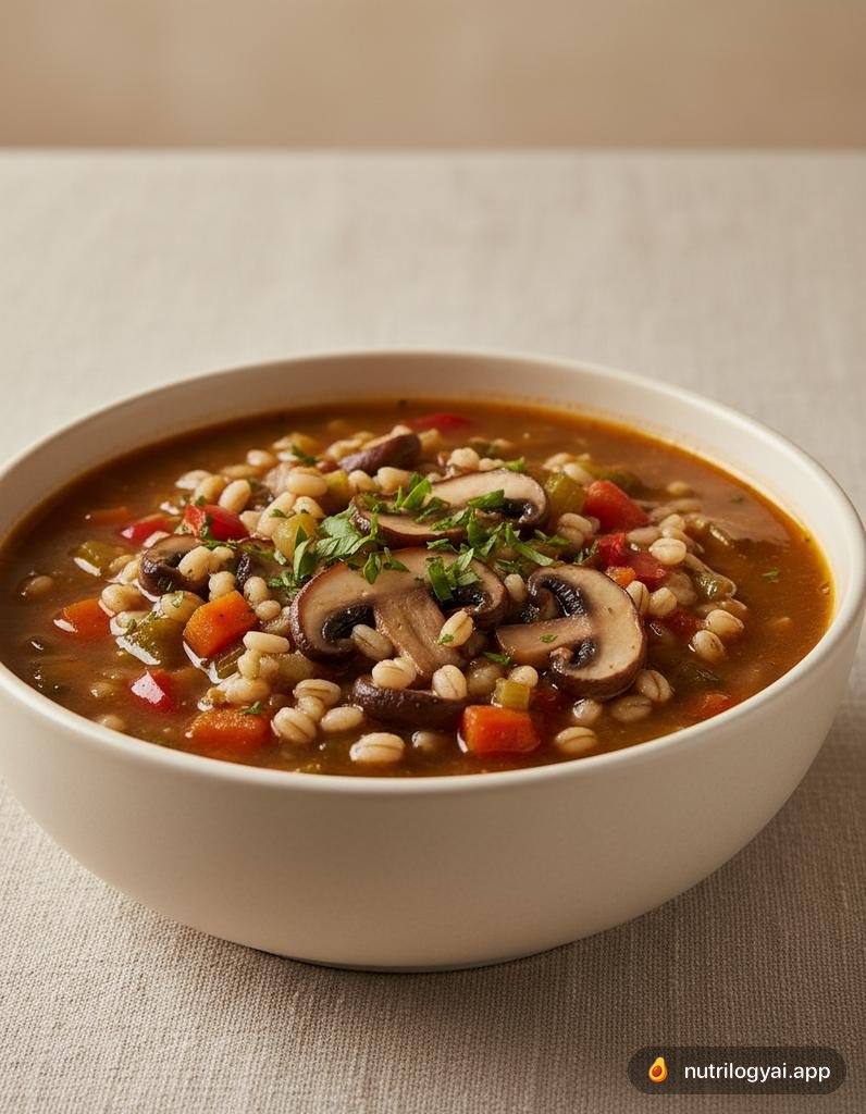 Soupe d'orge aux champignons