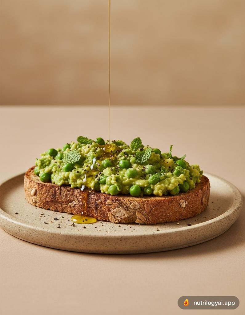 Grüner Erbsen-Smash-Toast