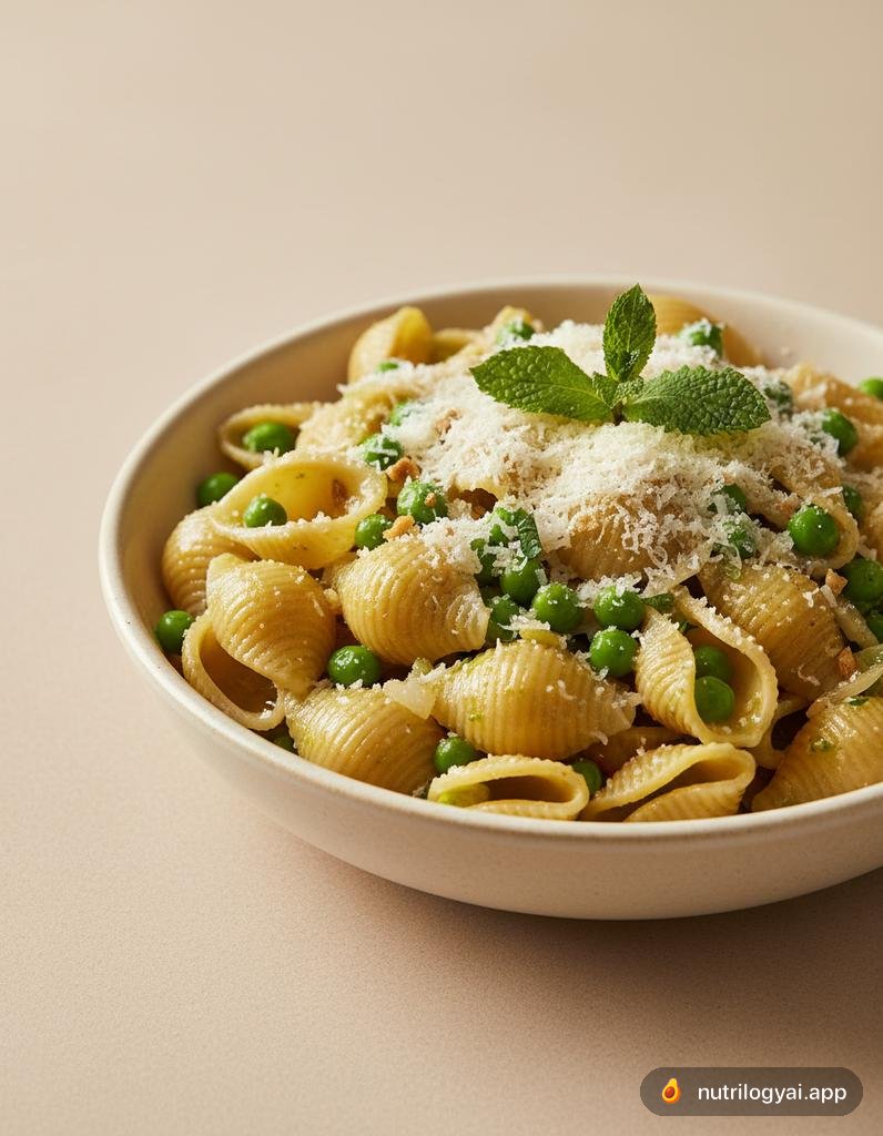 Conchiglie mit Erbsen
