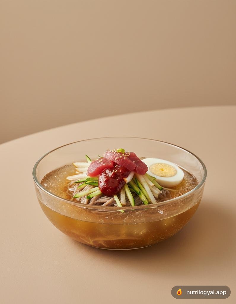 Hoe Naengmyeon (Kalte Nudeln mit rohem Fisch)