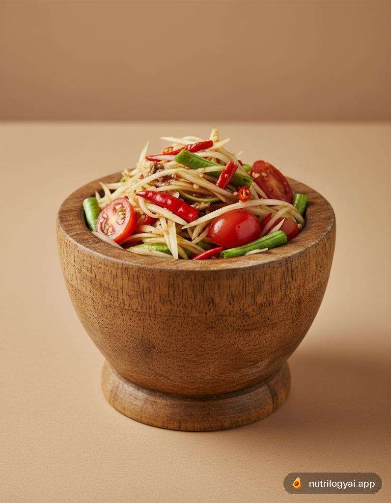 Lao Green Papaya Salad (Tam Mak Hoong)