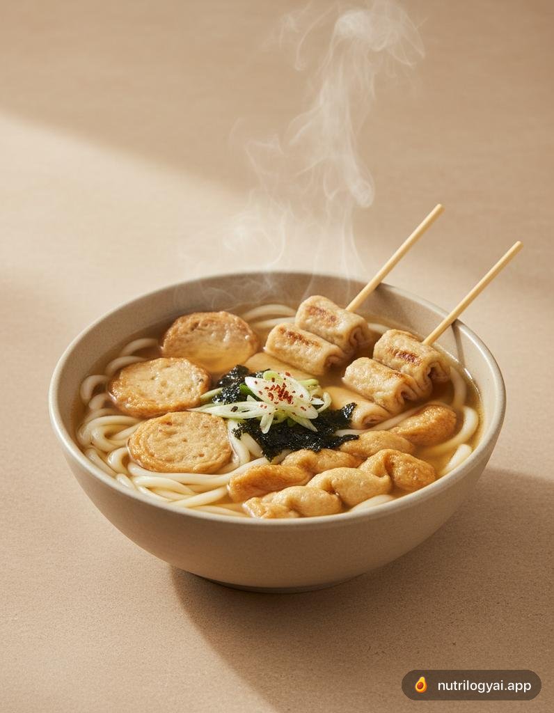 Eomuk Guksu (Zuppa coreana di noodles e torte di pesce)