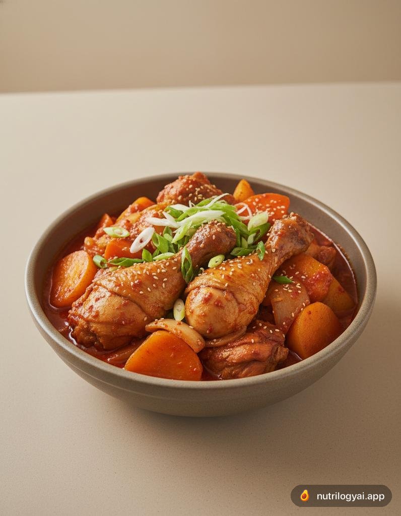 Poulet Mijoté Épicé Coréen (Dak Bokkeum Tang)