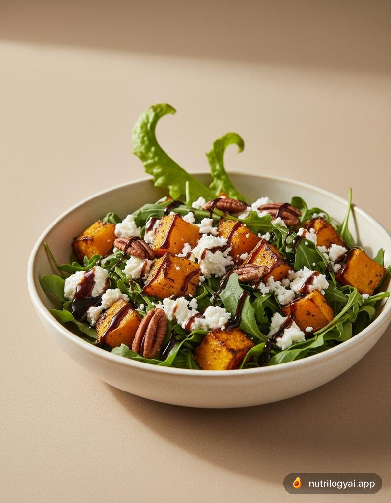 Gerösteter Kürbissalat mit Feta und Pekannüssen