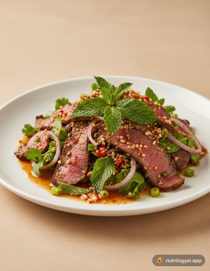 Nam Tok (Insalata tailandese di manzo piccante)