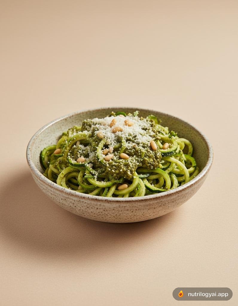 Nouilles de courgette au pesto