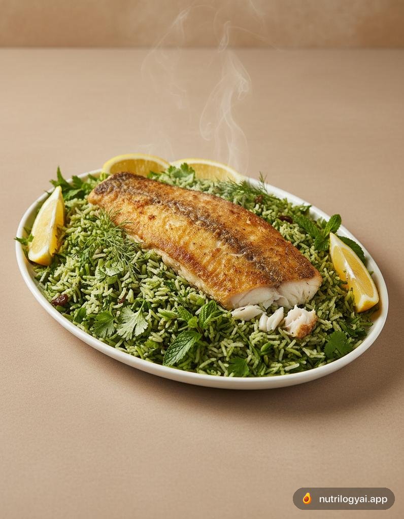 Sabzi Polo ba Mahi (Kräuterreis mit Fisch)