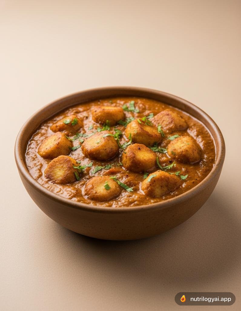 Caril de pedaços de soja
