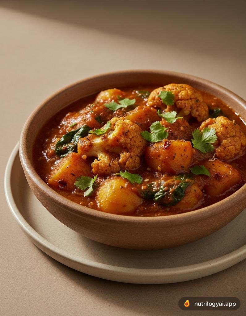 Gobi Aloo Saag (Blumenkohl-Kartoffel-Spinat-Curry)