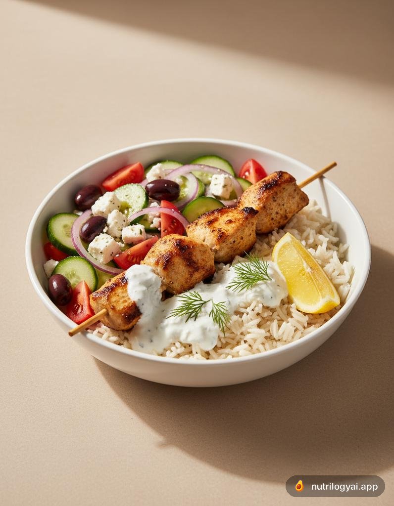 Bowl di Souvlaki di Pollo