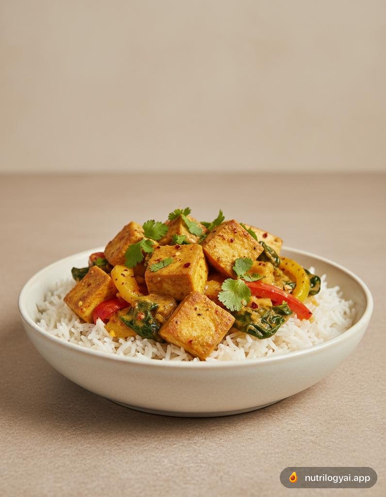 Tofu al curry de coco