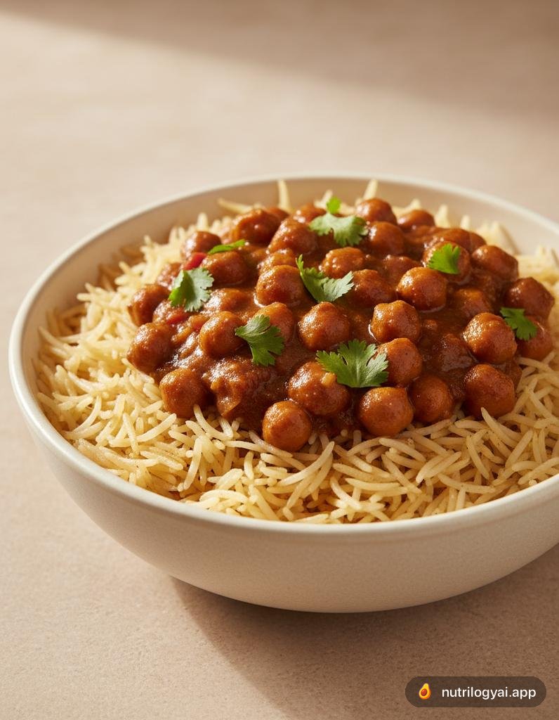 Chole Chawal (Kichererbsen-Curry mit Reis)