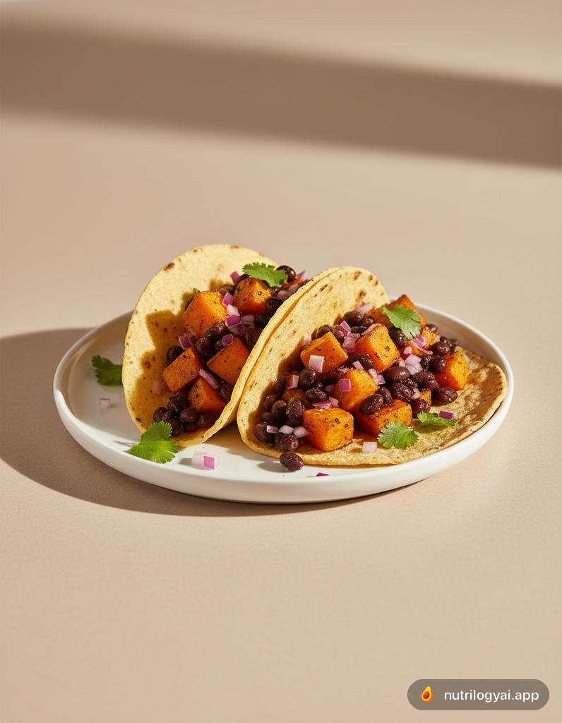 Tacos di patate dolci e fagioli neri