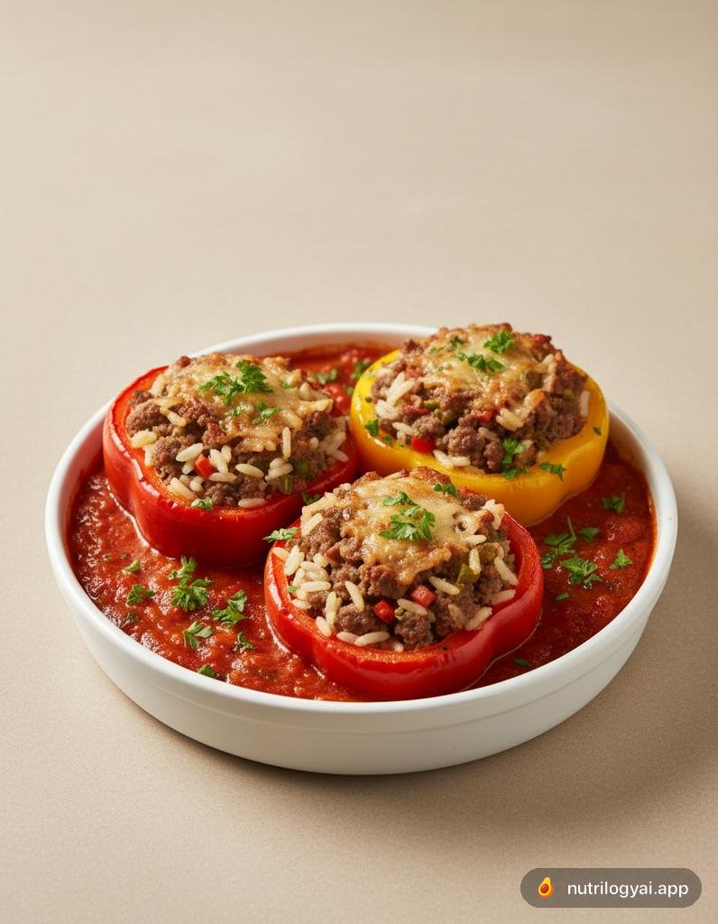 Gefüllte Paprika mit Rinderhackfleisch