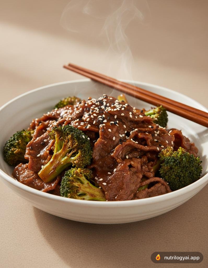Salteado de carne com brócolis