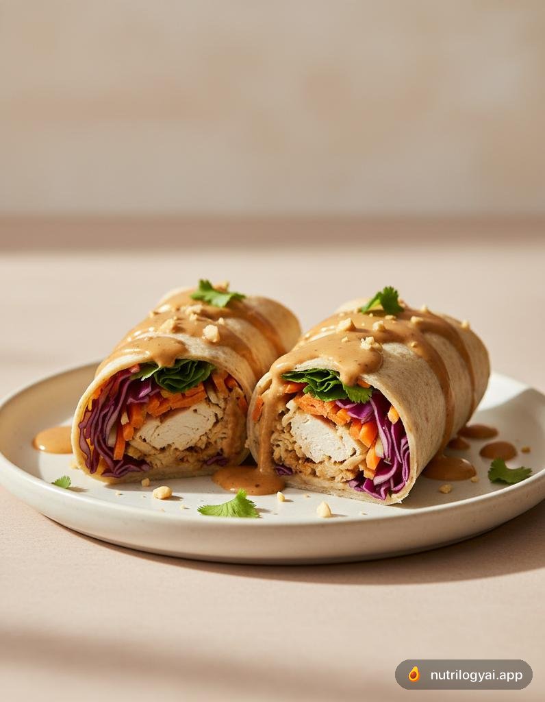 Wrap di pollo thailandese con salsa di arachidi