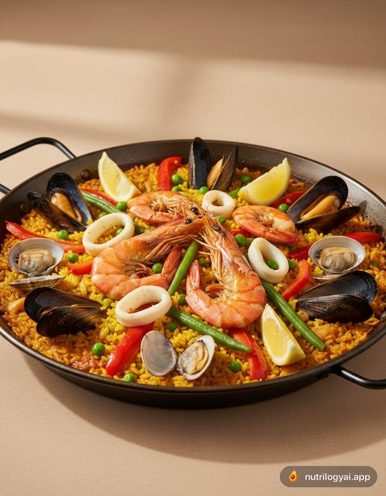 Paella z owocami morza